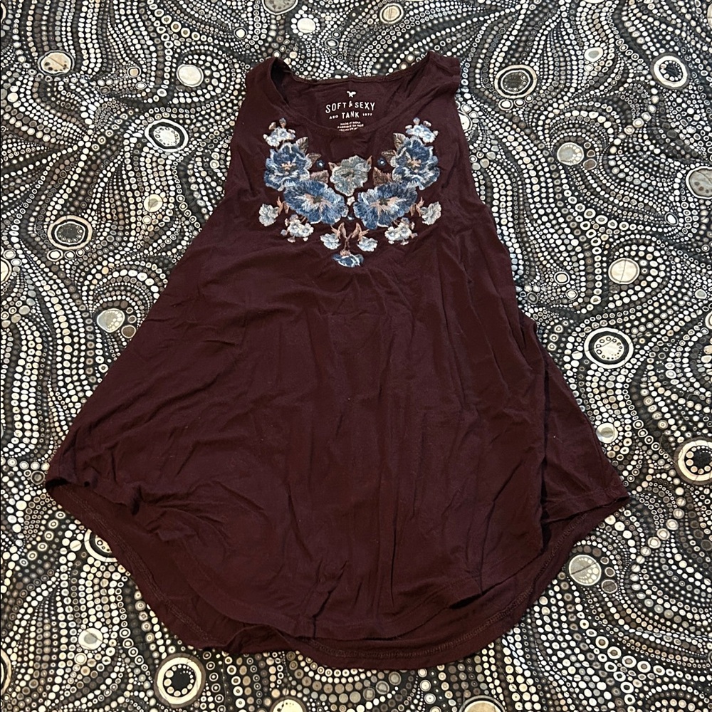 American Eagle Womens XS Maroon Tank Top